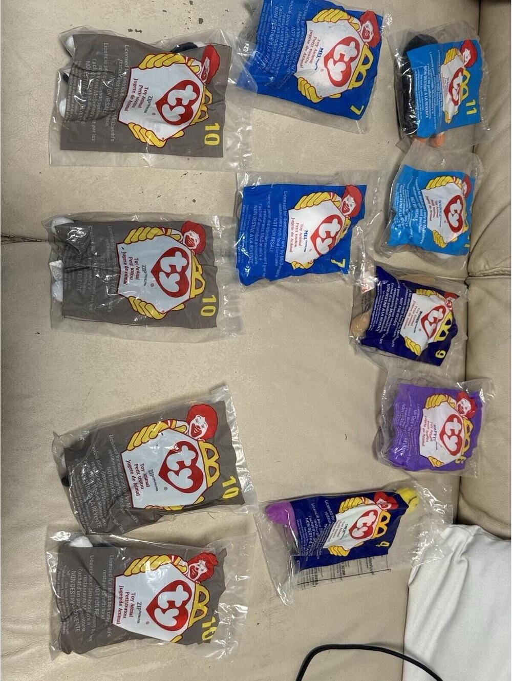 Vintage 1998 Ty Beanie Babies Lot Of 11 , Some Repeats